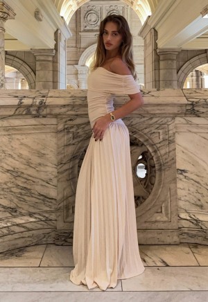 Beige Lioness Field Of Dreams Maxi Dress | India-CTBFE9750