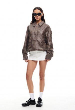 Chocolate Lioness Kenny Bomber Jacket | India-UTWZE7841