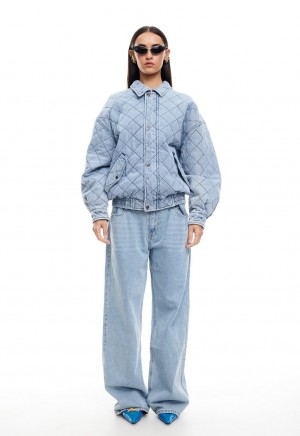 Light Blue Lioness Kenny Bomber Jacket | India-QBILA1935