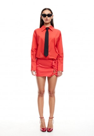 Red Lioness Valentino Tie Shirt | India-GLXVB8513