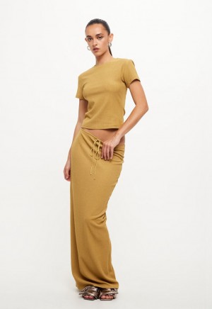 Yellow Lioness Nostalgic Maxi Skirt | India-SKRTW5846