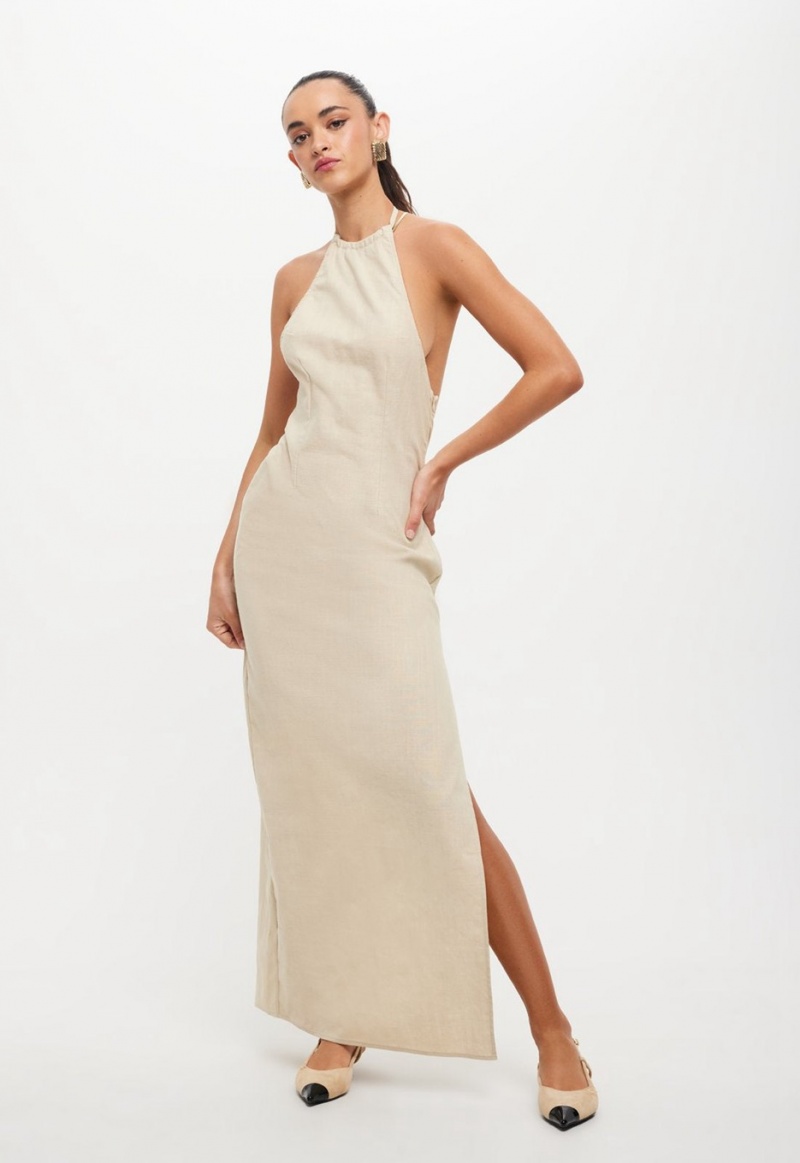 Beige Lioness Idyllic Maxi Dress | India-XZVSR9816