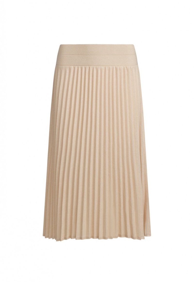 Beige Lioness Sydney Pleat Skirt | India-ASTCR8674