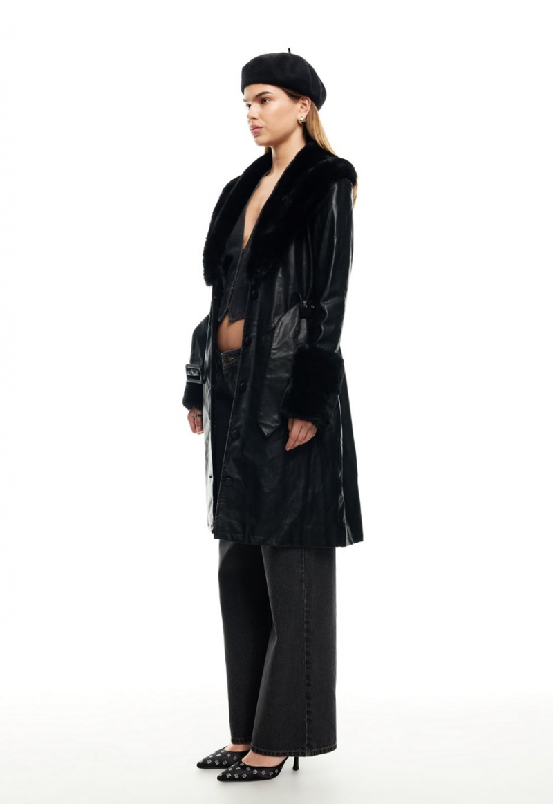 Black Lioness Brooklyn Long Coat | India-SCQEY7251