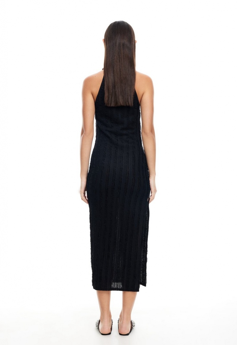 Black Lioness Double Strap Midi Dress | India-IZRAL5183