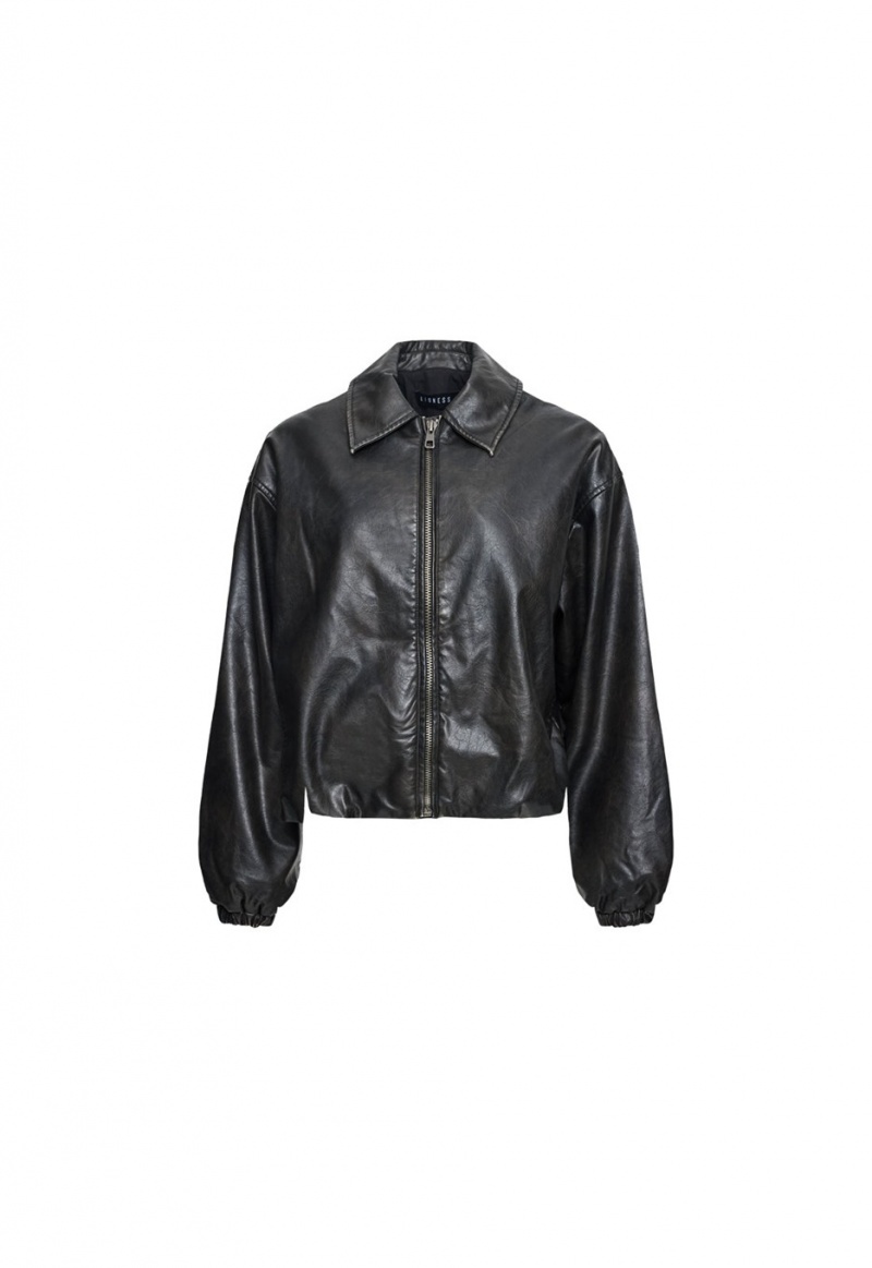 Black Lioness Nirvana Bomber Jacket | India-LVNED6524