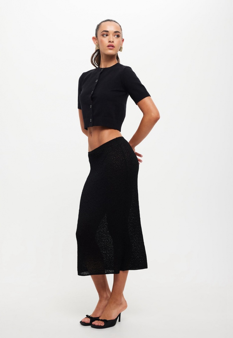 Black Lioness Pure Midi Skirt | India-CUIXV4750