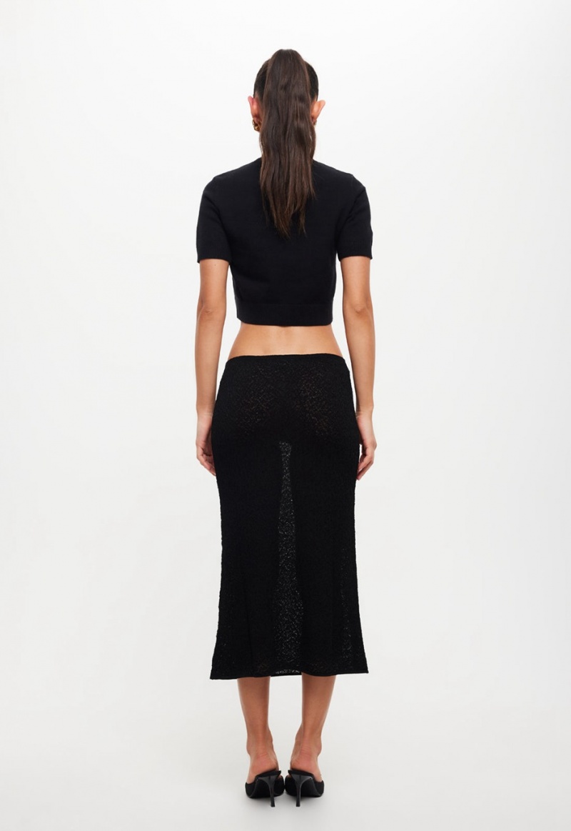 Black Lioness Pure Midi Skirt | India-CUIXV4750