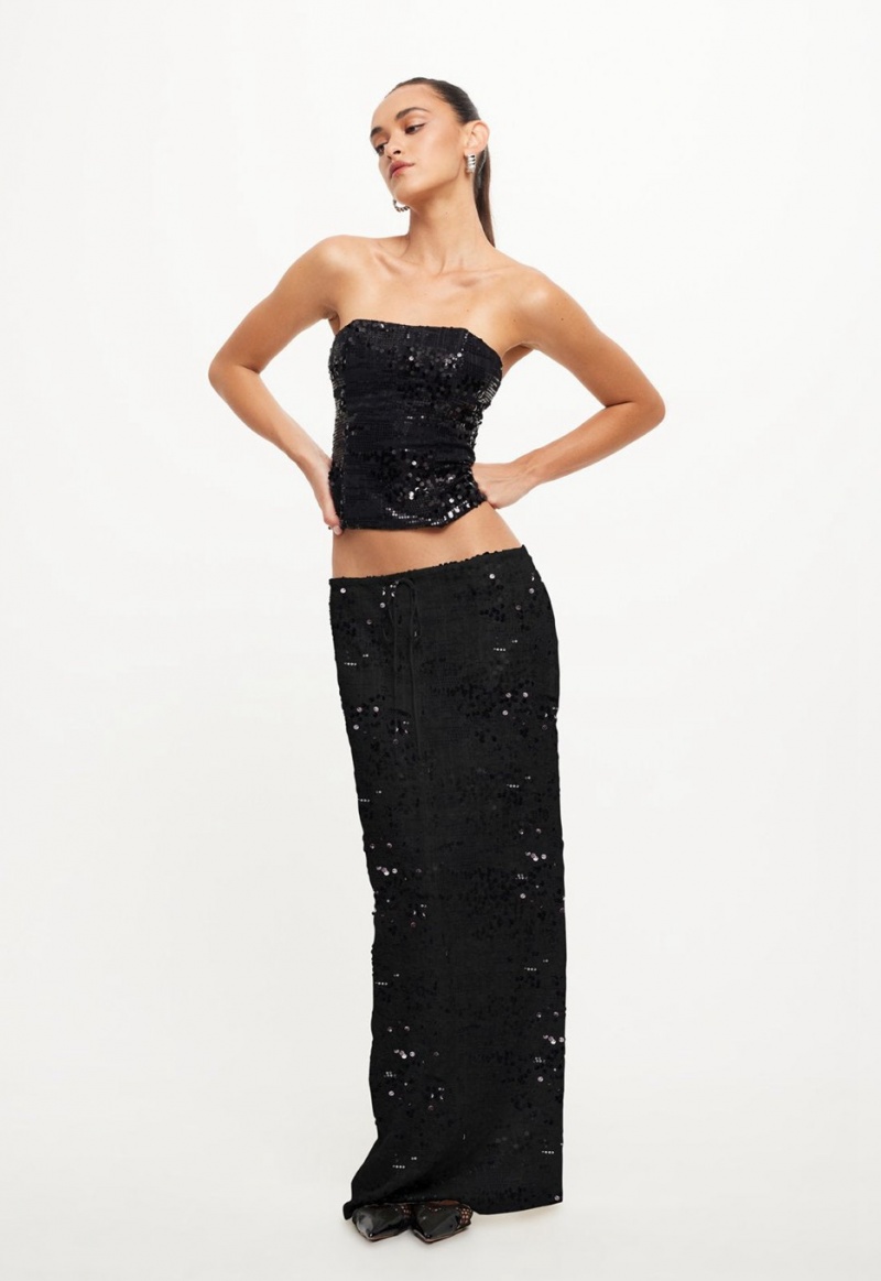 Black Lioness Shes All That Maxi Skirt | India-ISUEY4981