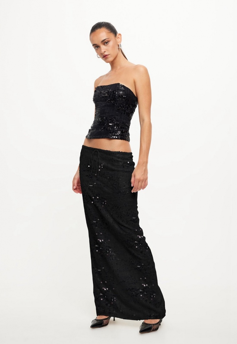 Black Lioness Shes All That Maxi Skirt | India-ISUEY4981