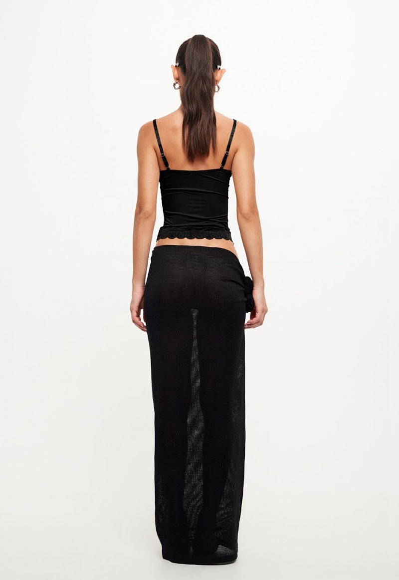 Black Lioness Soul Mate Maxi Skirt | India-VAUDH1305