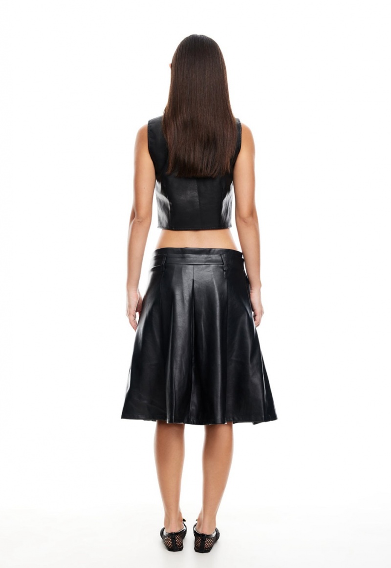 Black Lioness Wild West Midi Skirt | India-EQKSU9501