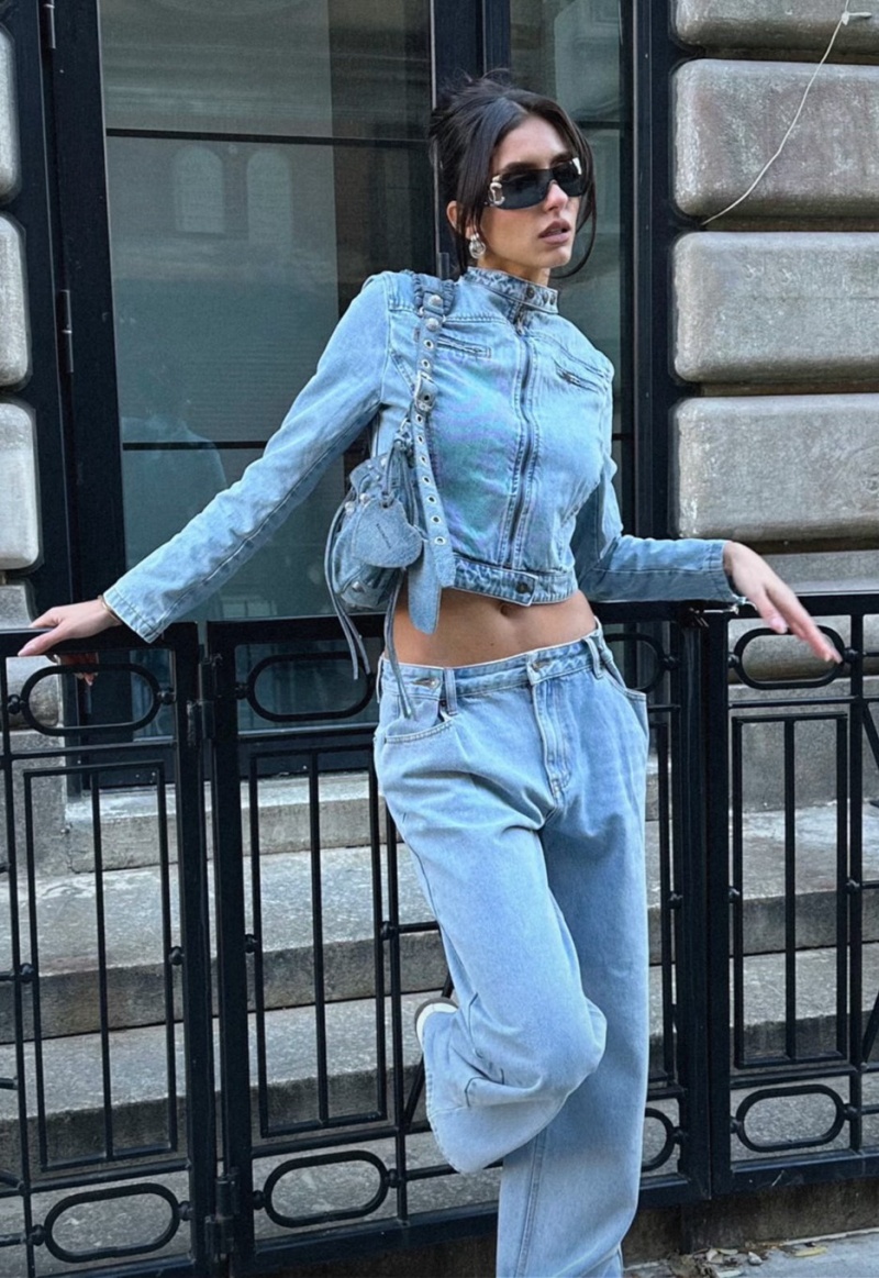 Blue Lioness Bella Moto Denim Jackets | India-STHVR7643