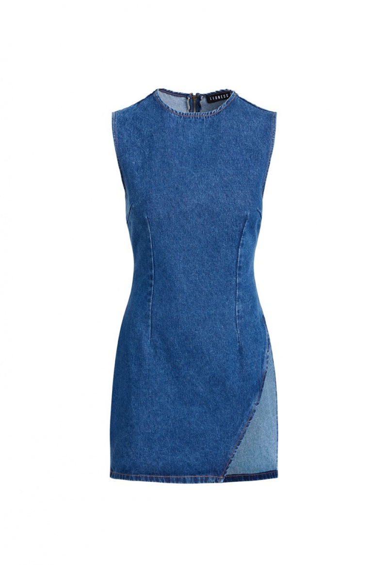 Blue Lioness Sculpted Denim Mini Dress | India-FUAVN2984