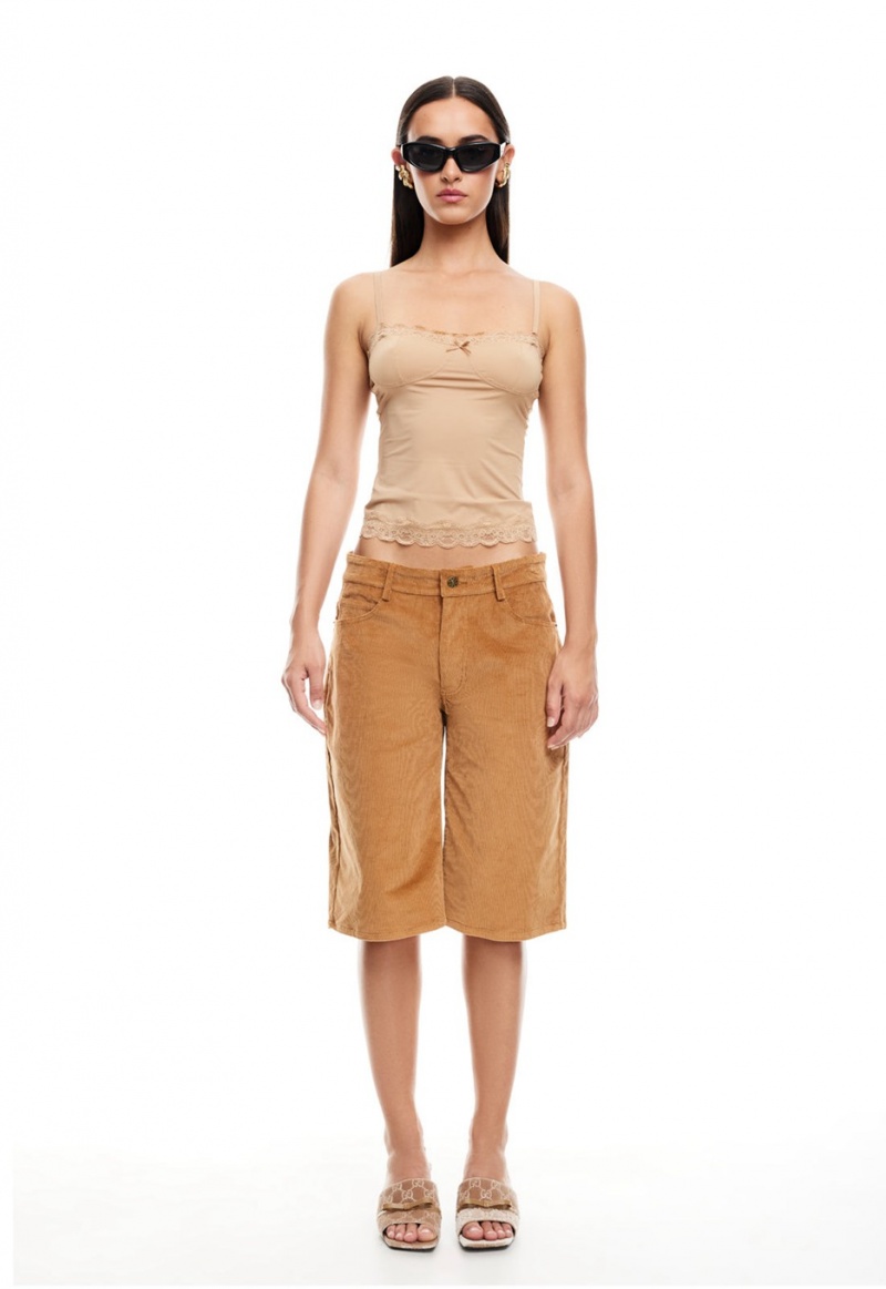 Brown Lioness Kurt Jorts Shorts | India-IHMCE5206