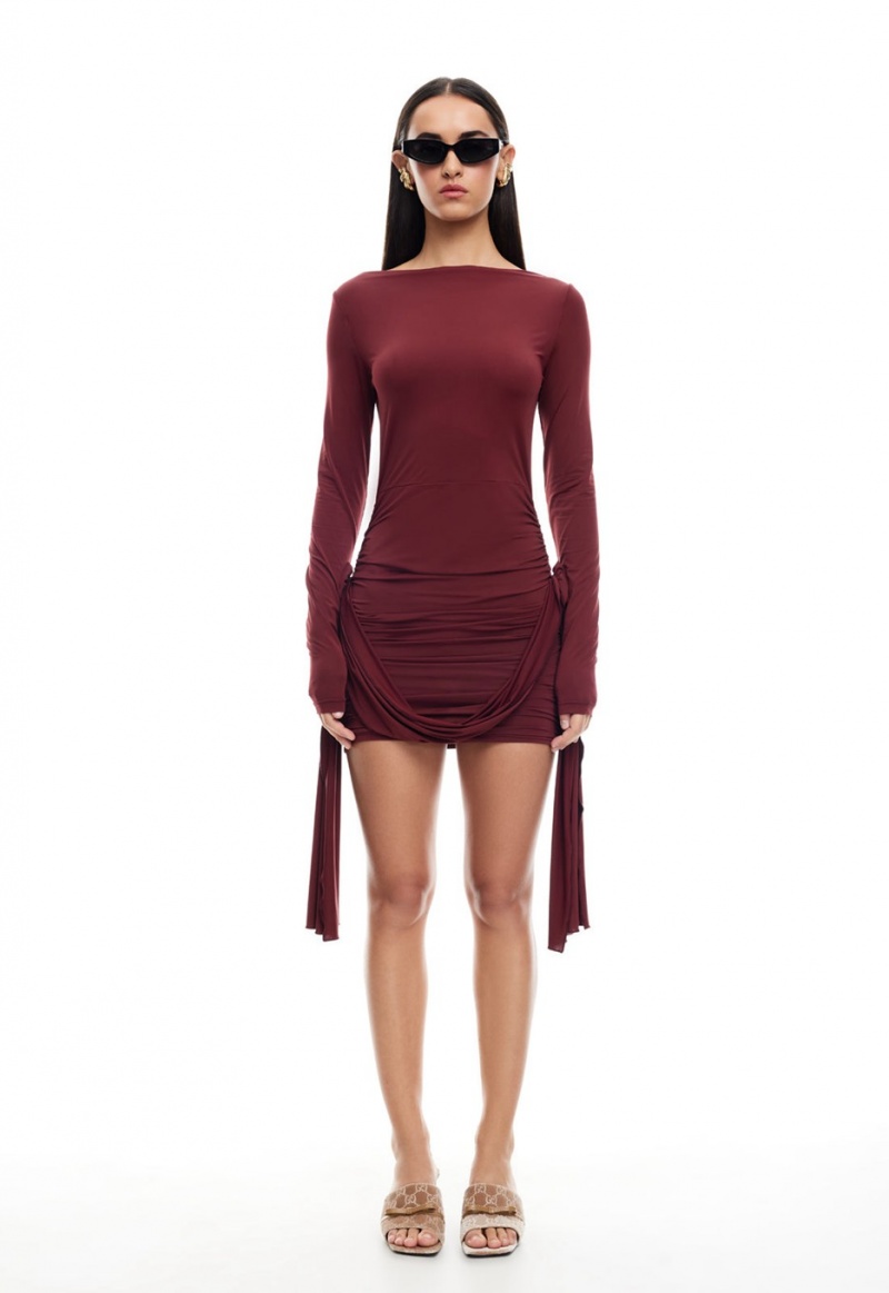 Burgundy Lioness Glory Mini Dress | India-KRWDG2590