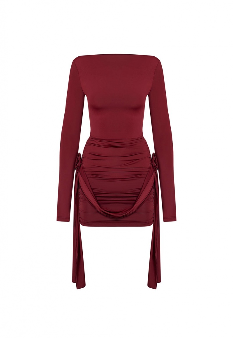 Burgundy Lioness Glory Mini Dress | India-KRWDG2590