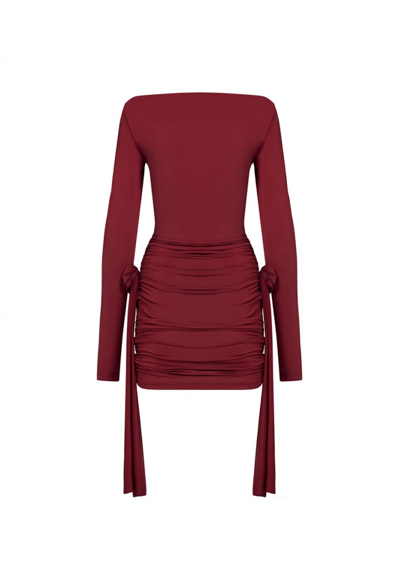 Burgundy Lioness Glory Mini Dress | India-KRWDG2590