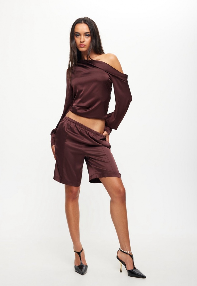 Burgundy Lioness Island Culottes Shorts | India-XWRYG5710