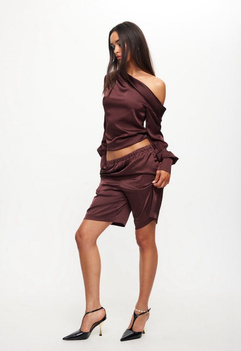 Burgundy Lioness Island Culottes Shorts | India-XWRYG5710