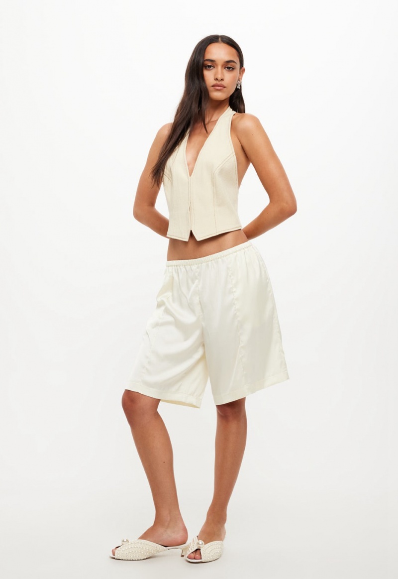 Cream Lioness Island Culottes Shorts | India-ANECH9075