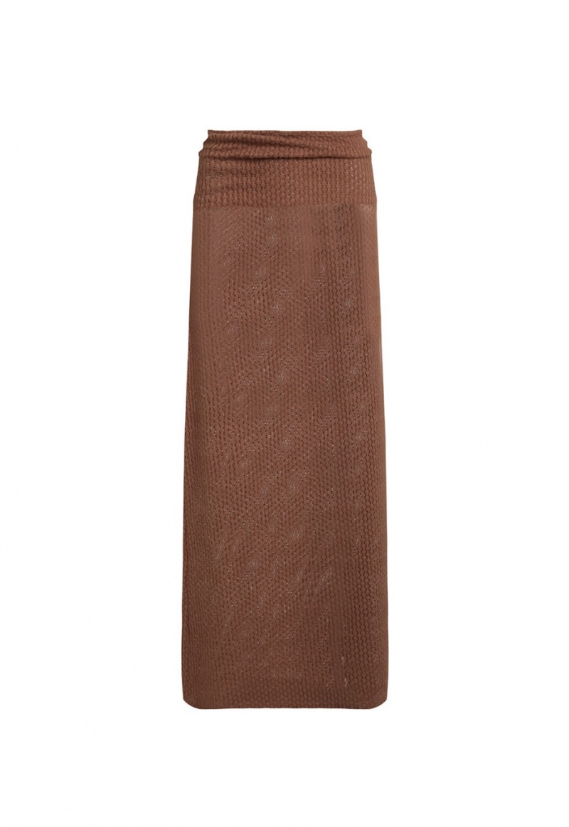 Dark Brown Lioness Ghauri Maxi Skirt | India-OSPGN9106