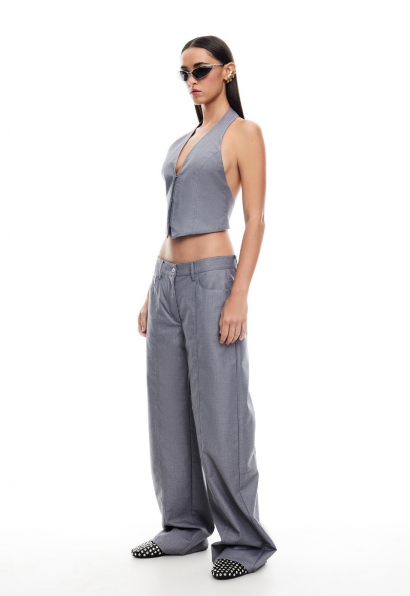 Dark Grey Lioness Je Suis Halter Top | India-TIXQG3586