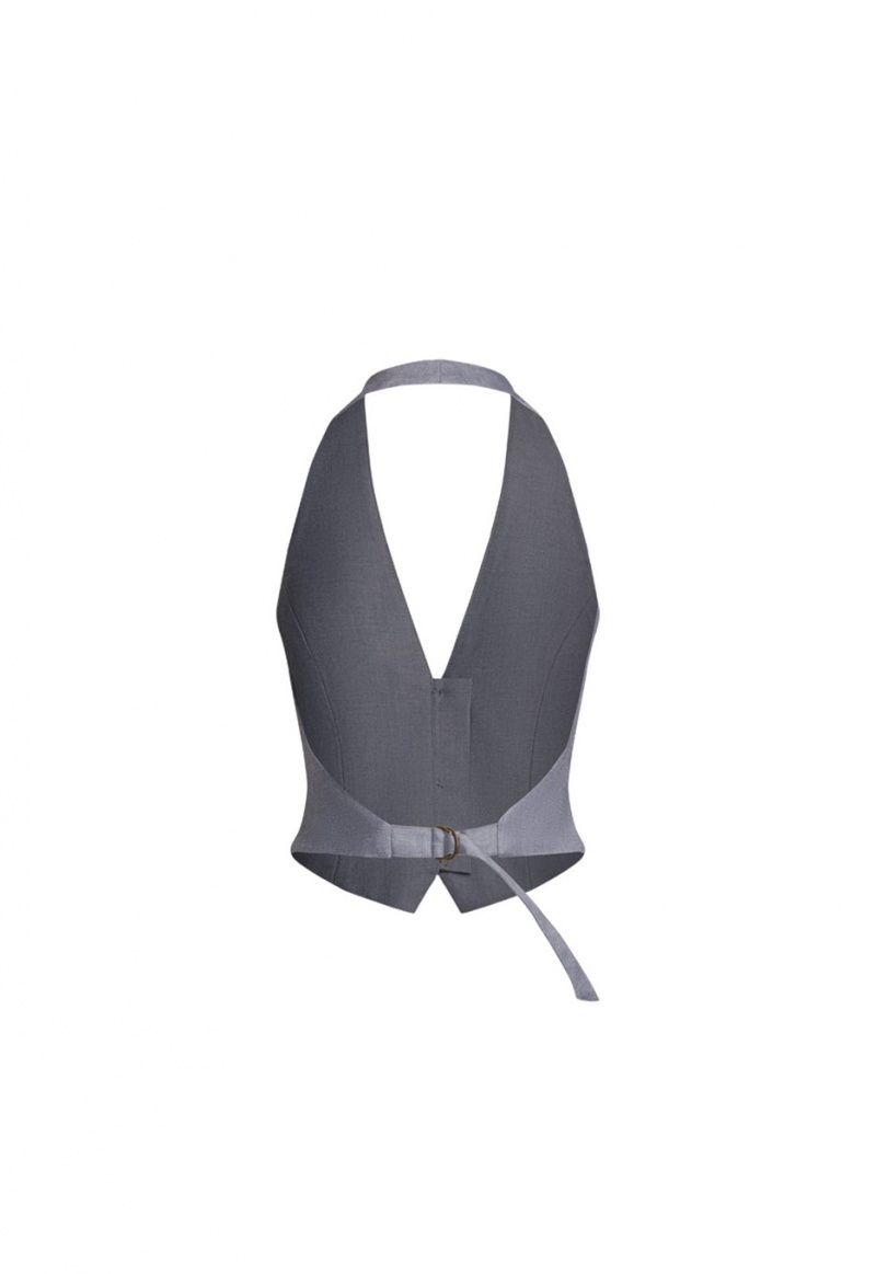 Dark Grey Lioness Je Suis Halter Top | India-TIXQG3586