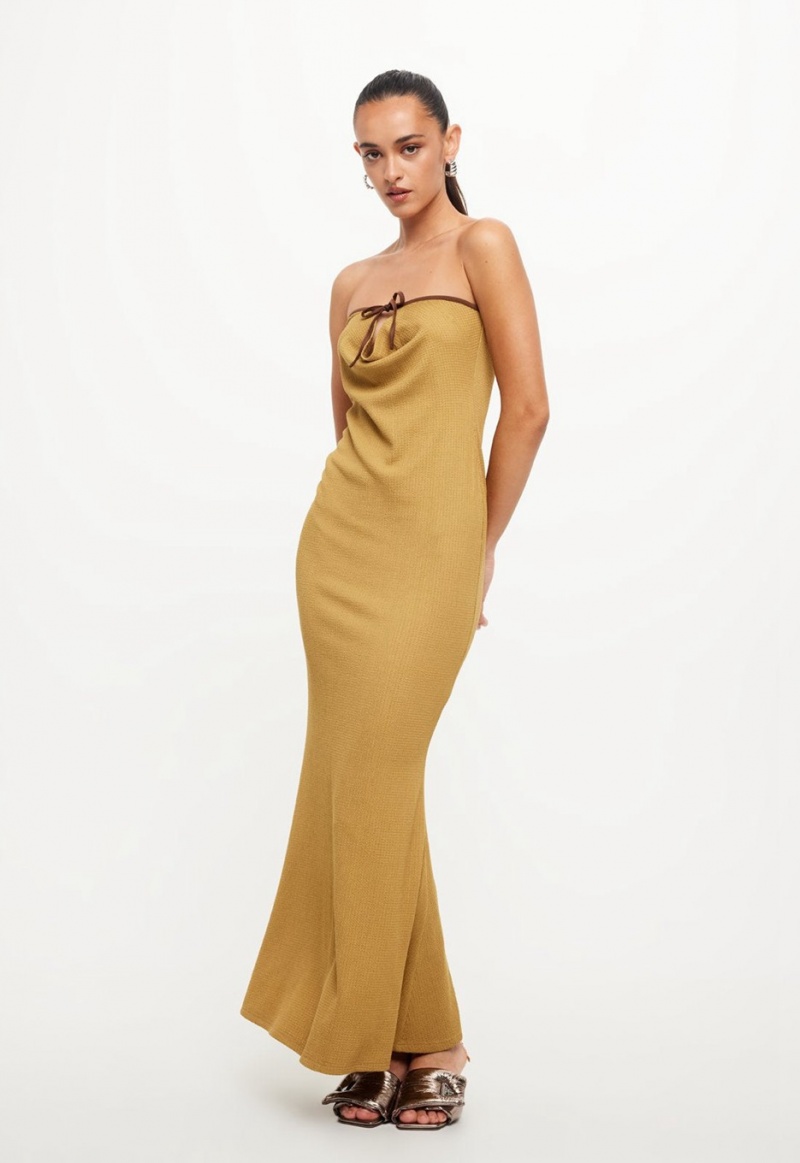 Gold Lioness Illuminating Maxi Dress | India-VPRBZ2867