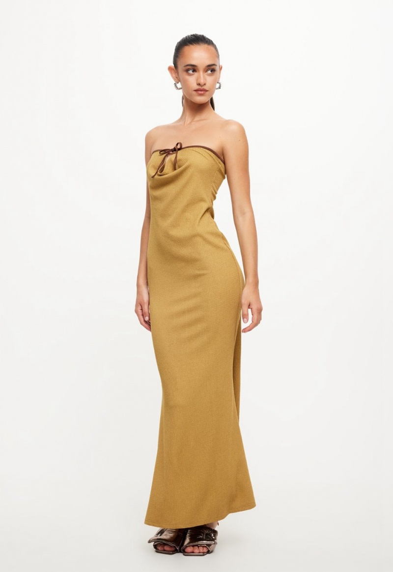 Gold Lioness Illuminating Maxi Dress | India-VPRBZ2867