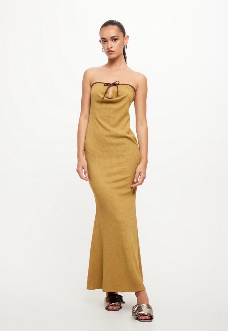 Gold Lioness Illuminating Maxi Dress | India-VPRBZ2867