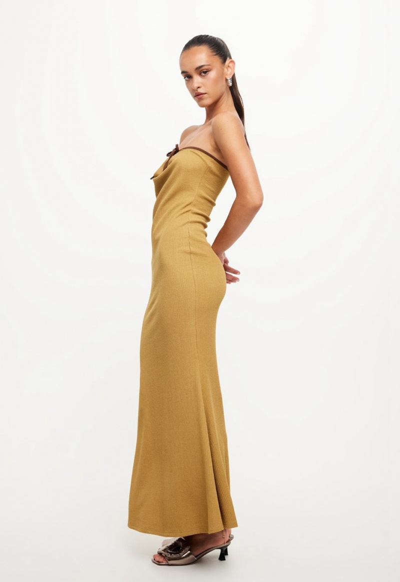 Gold Lioness Illuminating Maxi Dress | India-VPRBZ2867