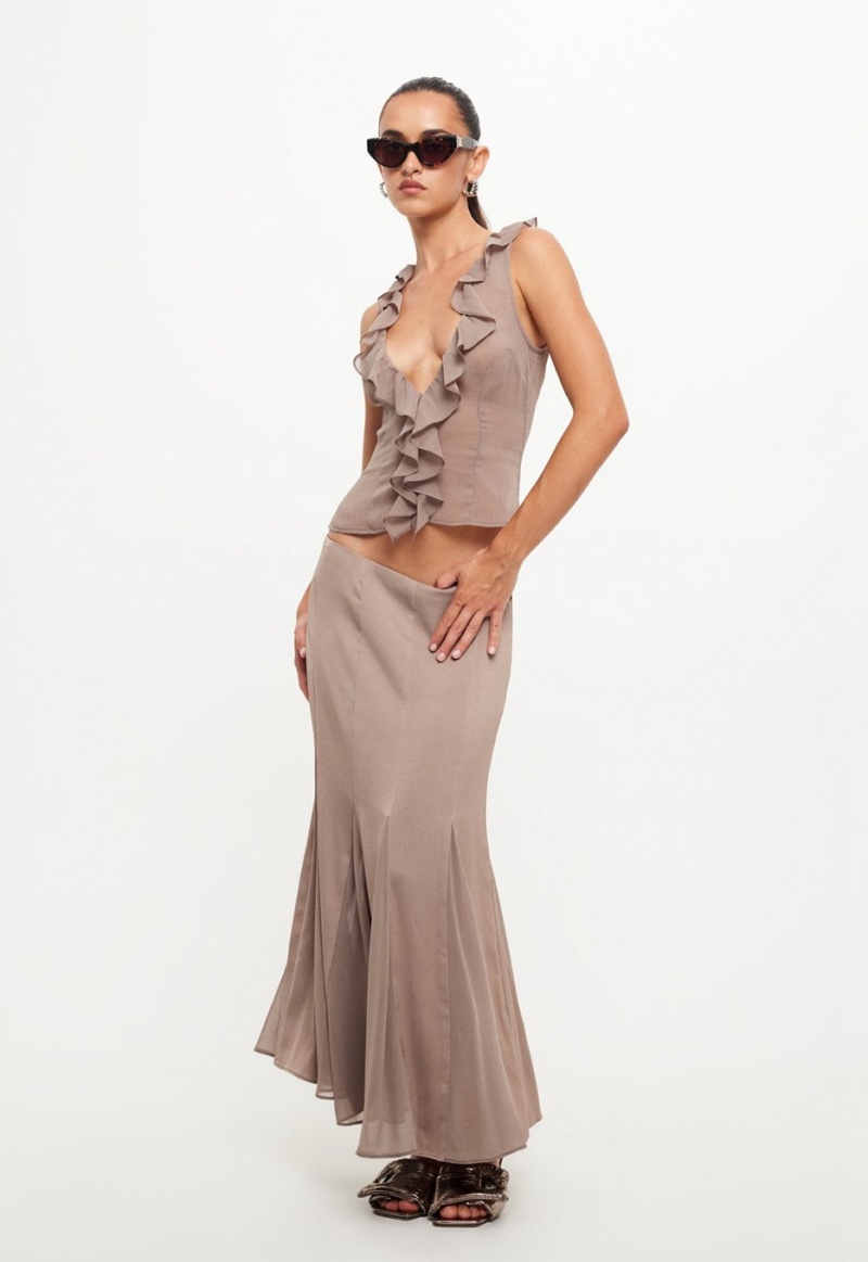 Grey Lioness Rose Maxi Skirt | India-ISEZT3247