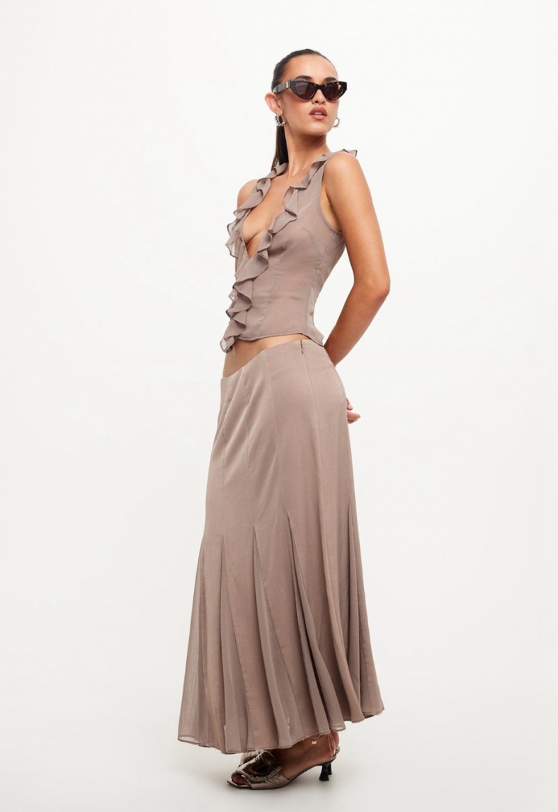 Grey Lioness Rose Maxi Skirt | India-ISEZT3247