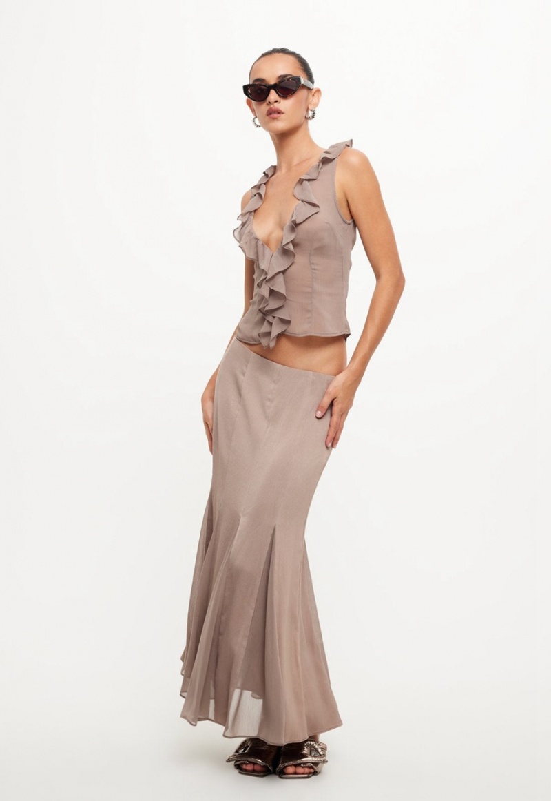 Grey Lioness Rose Maxi Skirt | India-ISEZT3247