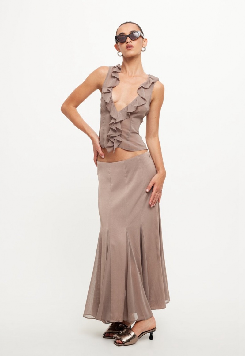 Grey Lioness Rose Maxi Skirt | India-ISEZT3247