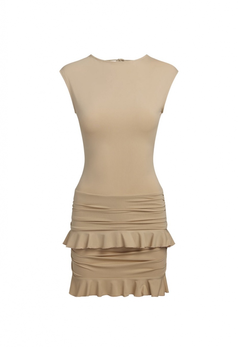 Khaki Lioness Oui Oui Mini Dress | India-MPKQW0269