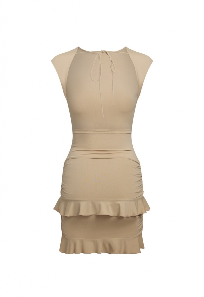 Khaki Lioness Oui Oui Mini Dress | India-MPKQW0269