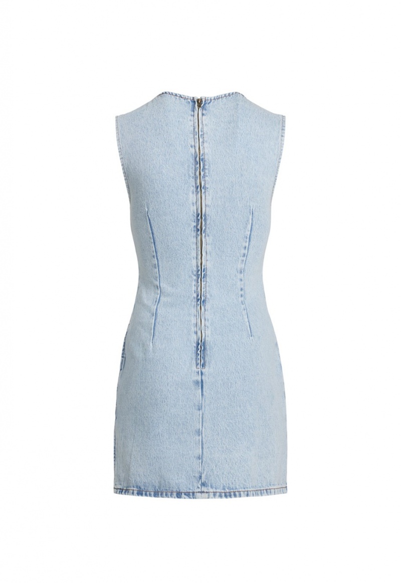 Light Blue Lioness Sculpted Denim Mini Dress | India-GKYFB8013