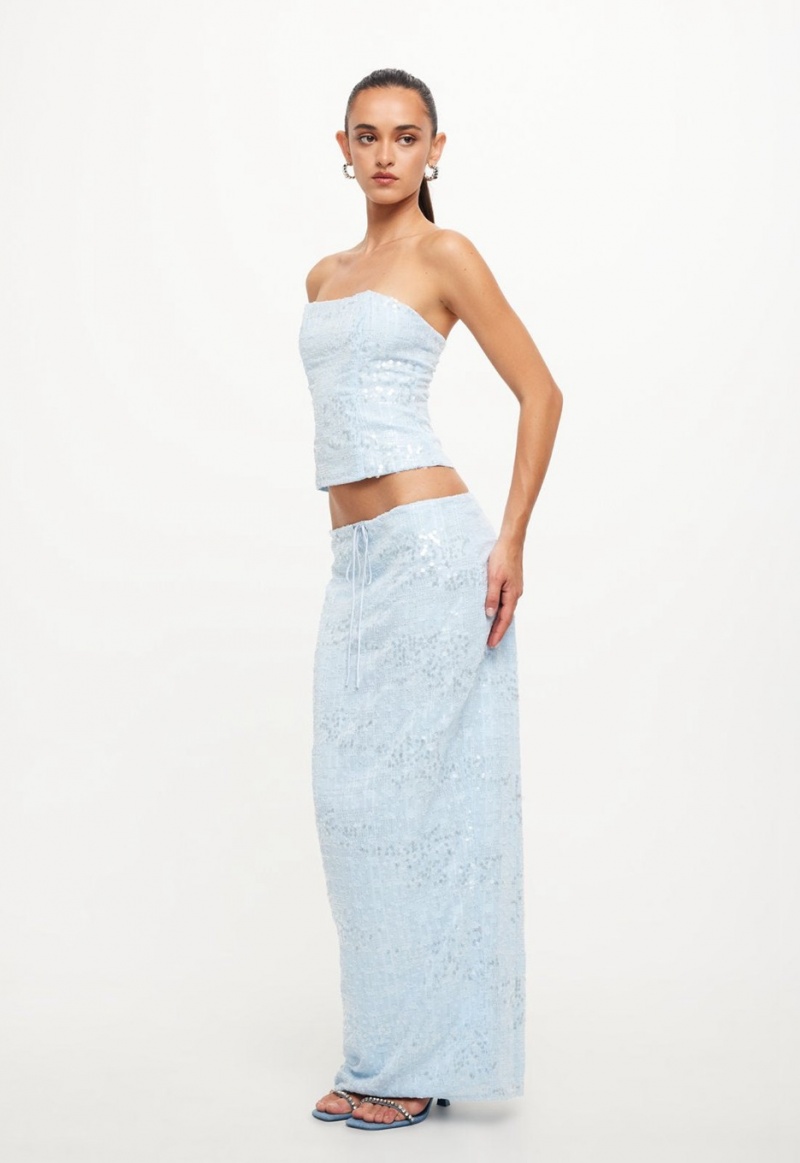 Light Blue Lioness Shes All That Maxi Skirt | India-OHGCR5038