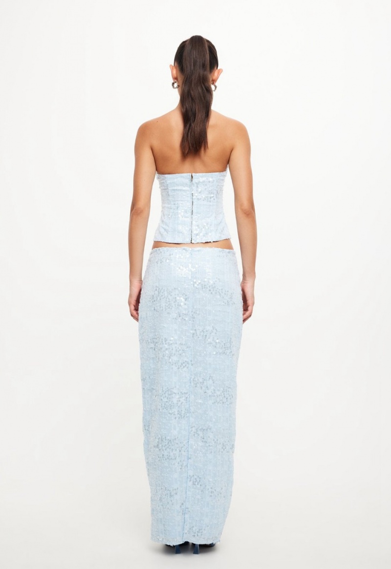 Light Blue Lioness Shes All That Maxi Skirt | India-OHGCR5038