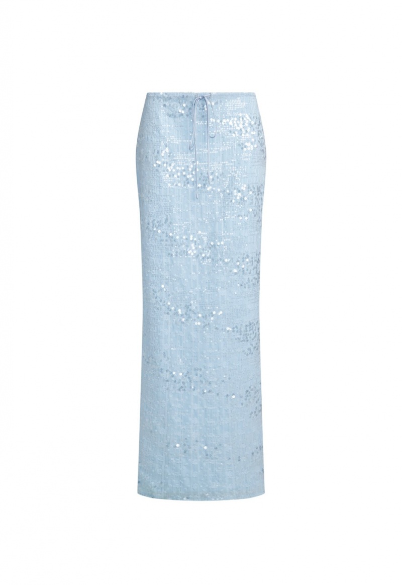 Light Blue Lioness Shes All That Maxi Skirt | India-OHGCR5038