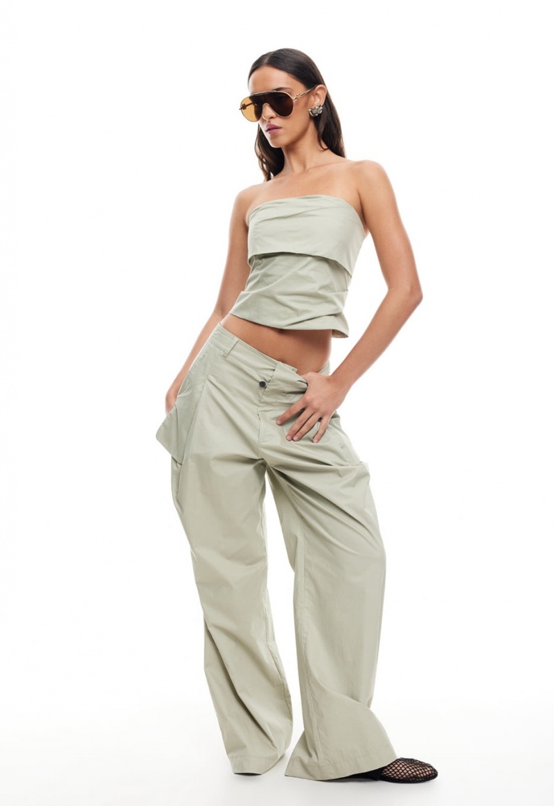 Light Green Lioness Smokeshow Strapless Top | India-OUIVX6235