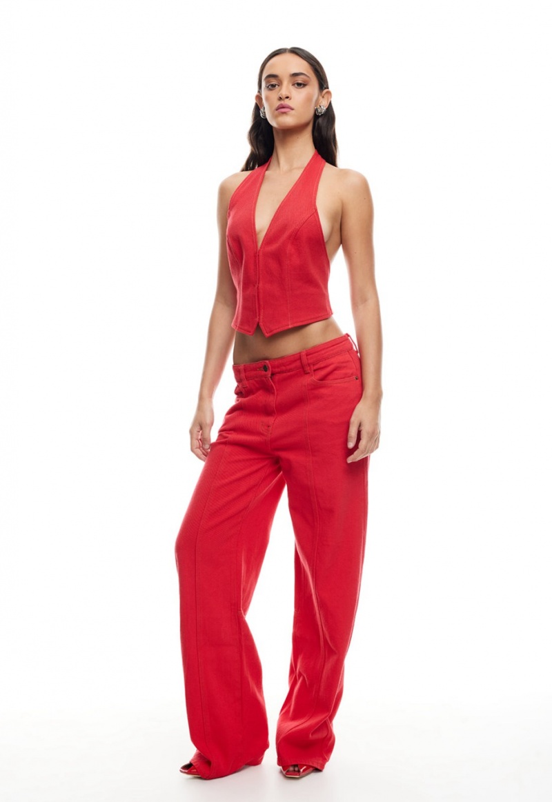 Red Lioness Je Suis Halter Top | India-AUZDE7851