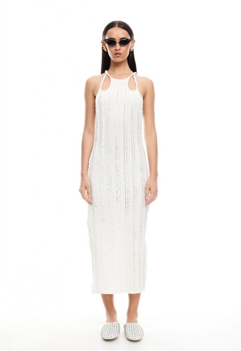 White Lioness Double Strap Midi Dress | India-TQACJ4582