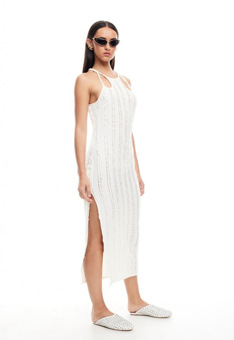 White Lioness Double Strap Midi Dress | India-TQACJ4582