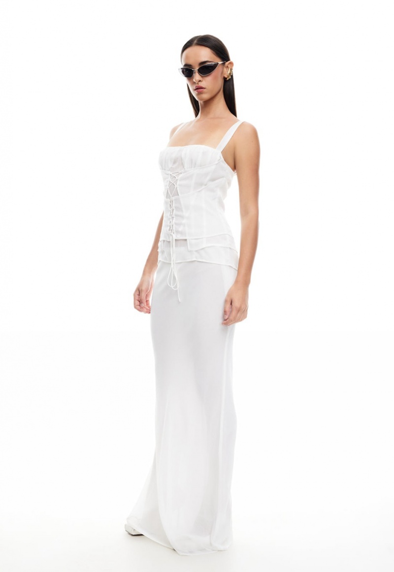 White Lioness Endless Maxi Skirt | India-OIRDP5781