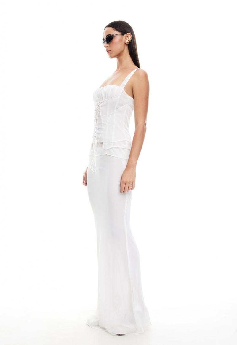 White Lioness Endless Maxi Skirt | India-OIRDP5781