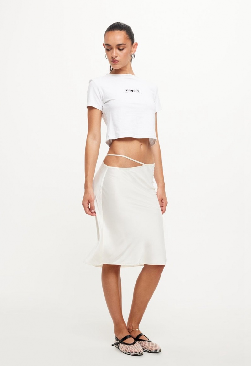 White Lioness Nineties Midi Skirt | India-QEZOP4815