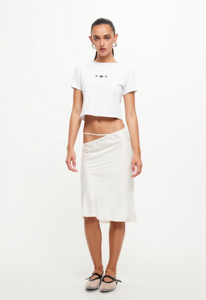 White Lioness Nineties Midi Skirt | India-QEZOP4815